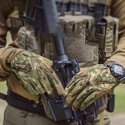 Camouflage touch screen full finger tactical gloves