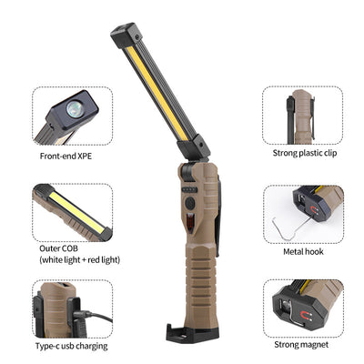 Portable double-sided COB folding work light