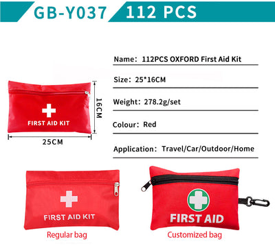 Outdoor vehicle-mounted portable medical survival bag set