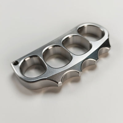 Brass Knuckles Pea Ring EDC Self-Defense Weapon Silver