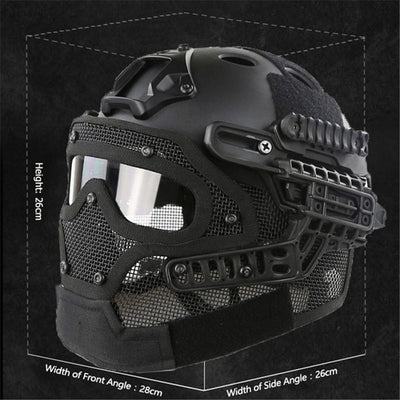 Tactical helmet visor (FAST helmet + full wire visor)