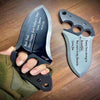 Push dagger type heavy straight knife