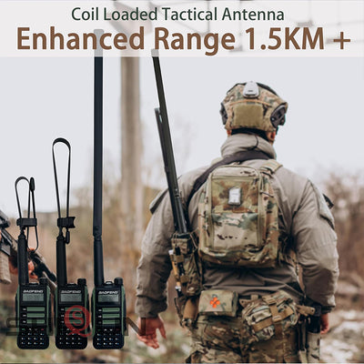 V-16R Walkie Talkie USB-C 10W Tactical Antenna Headset Two Way Radio