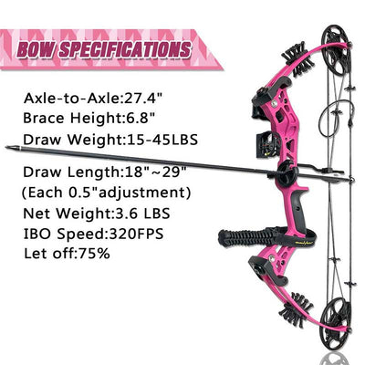 Compound Bow Arrow Set  15-45lbs Adjustable Archery Bow Hunting Shoot