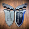 Push dagger type heavy straight knife