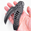 Custom 3D Carved Skull Folding knife