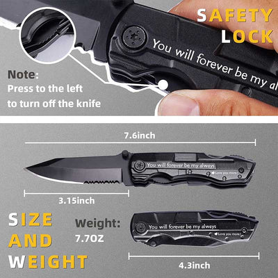 Engraved Pocket Folding Knife Outdoor Tactical Blade