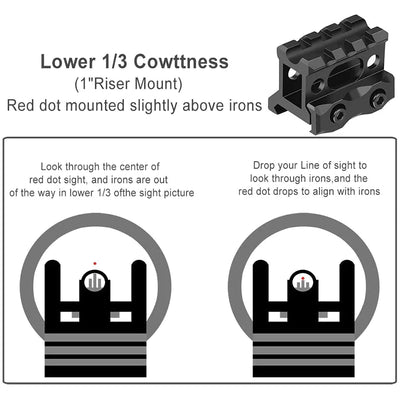 T-1 STYLE 22MM RED DOT W/1" RISER MOUNT (PICATINNY)