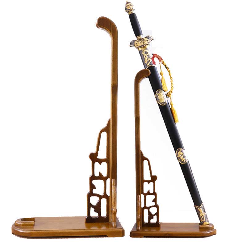 High-Grade Vertical Solid Wood Sword Stand