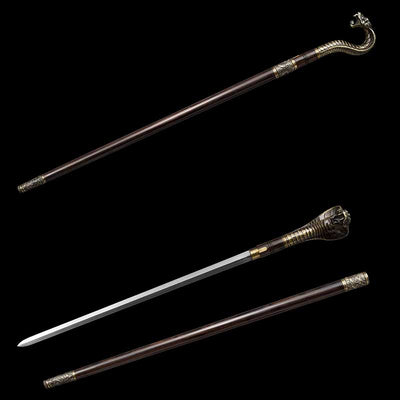 Snake head cane sword self-defense cane sword