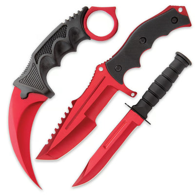 BLACK LEGION RED FURY TRIPLE KNIFE SET