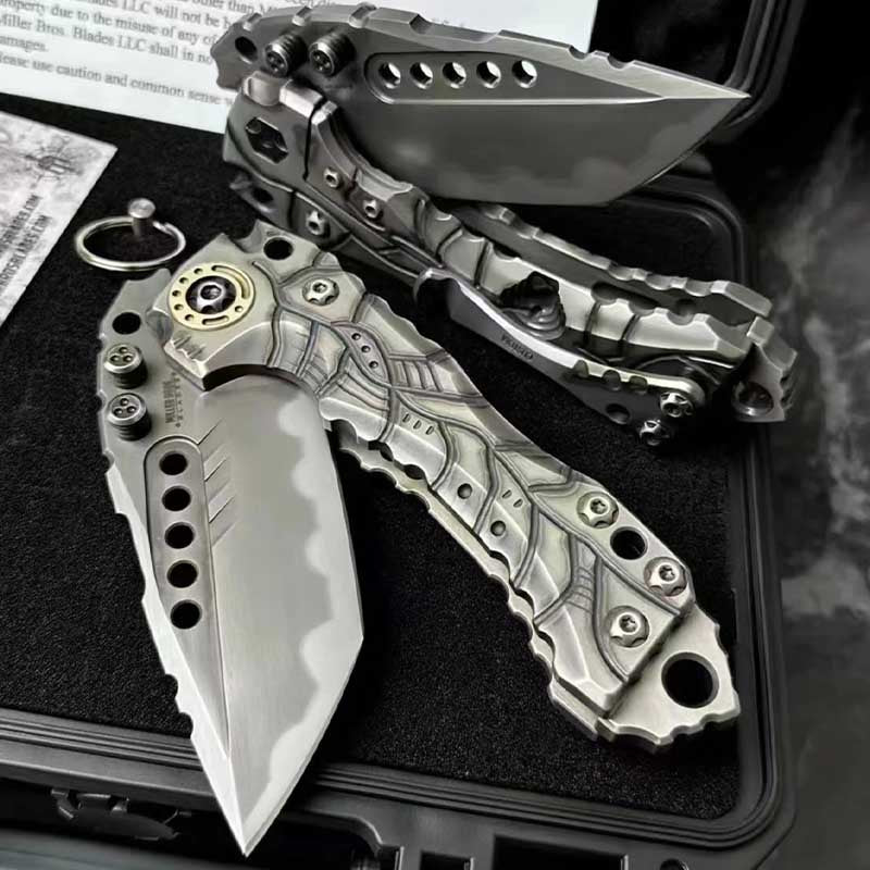 Miller Brothers T1 Heavy Folding Volcano Flame Island Tactical Folding Knife