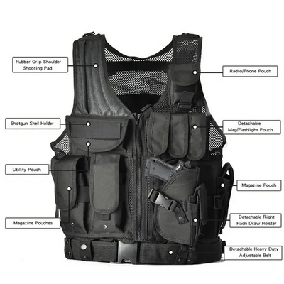 Outdoor adventure multi-pocket hunting detachable tactical vest