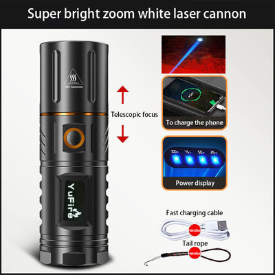 Outdoor super bright white laser LED flashlight