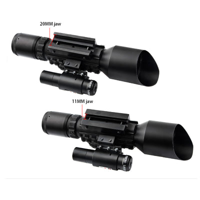 M9 3-10X42E Fishbone Red Laser Sight Integrated Scope