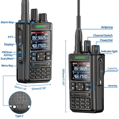 AR-869 GPS 6 Bands Amateur Ham Two Way Radio Walkie Talkie