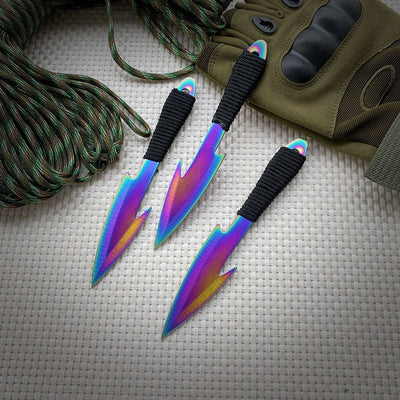 Tactical new Throwing Knife Set Stainless Steel Fixed Blade Combat Ninja Kunai Hunting Accessories