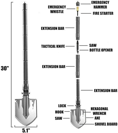 Military Tactical Multifunction Shovel Outdoor Nuggets Tools