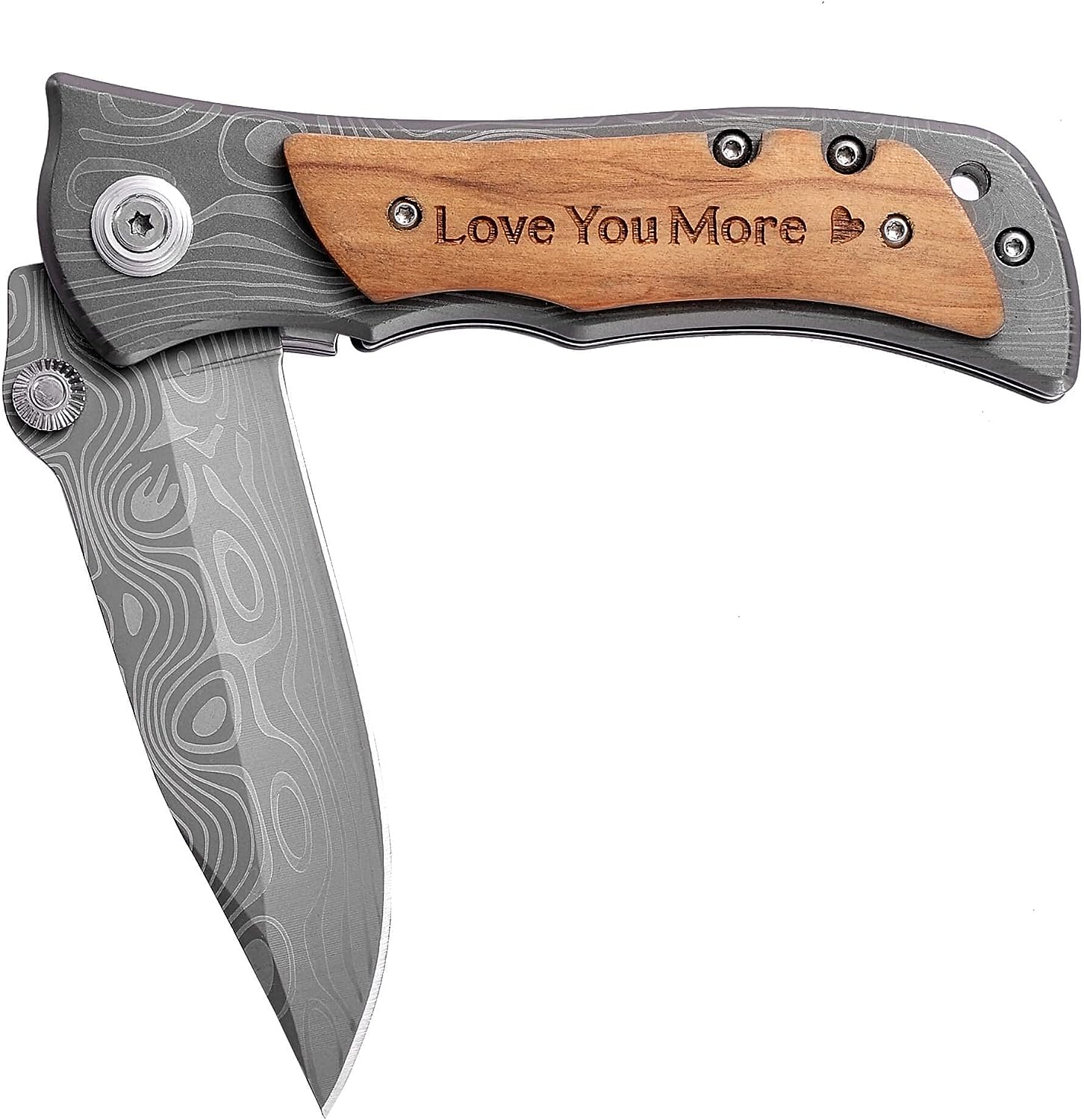 Personalized Engraved Wooden Pocket Knife for Men