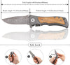 Engraved Outdoor Tactical Pocket Folding Knife Wooden Handle