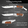 Personalized folding mahogany handle survival knife