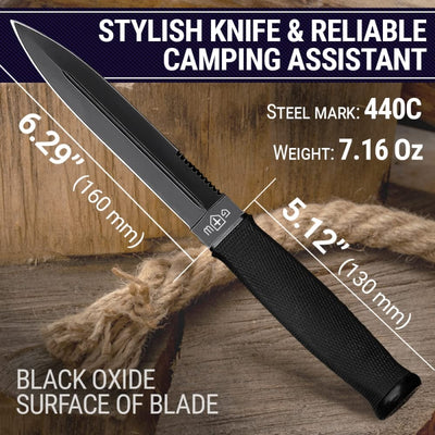 Tactical Knife Serrated Blade - EDC Survival Camping