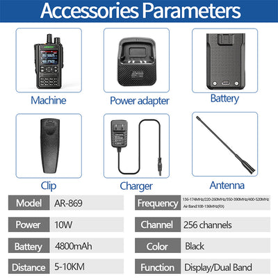 AR-869 GPS 6 Bands Amateur Ham Two Way Radio Walkie Talkie