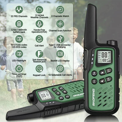 Walkie Talkies with 22 FRS Channels, Long Range Walkie Talkies for Adults