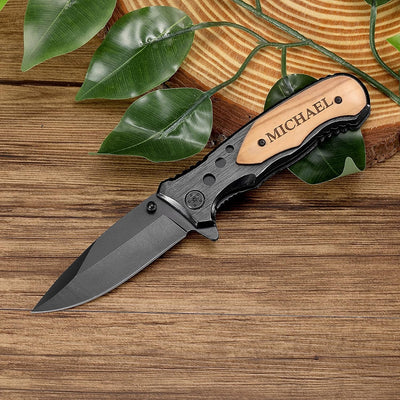 Personalized Pocket Knife with Box, Custom Knives for Boyfriend Husband Dad Son Uncle Brother Grandpa Gifts