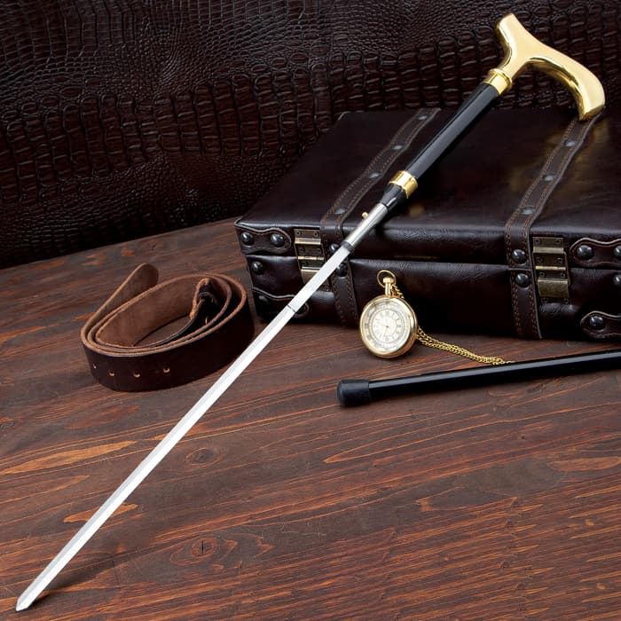 BLACK AND GOLD GENT SWORD CANE