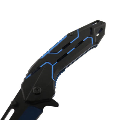 Customed Blue Devil Pattern Folding Knife