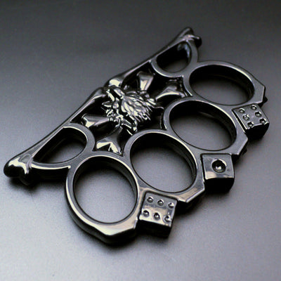 Wolf Head Knuckle Duster Four Finger Defense Tool