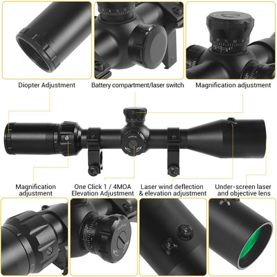 3-9x42 Scope with Under-Screen Laser Optical Sighting