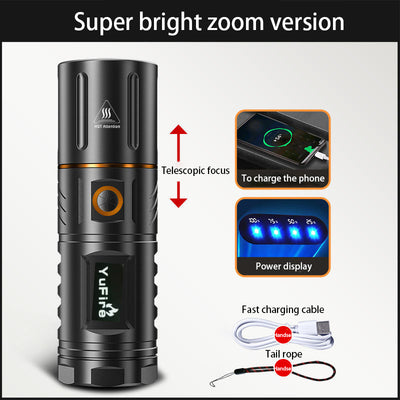 Outdoor super bright white laser LED flashlight