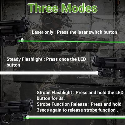 LED 350 Lumen Red and Green Laser Sight