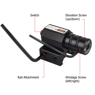 Laser Pistol Scope 11/20mm Picatinny Rail Mount