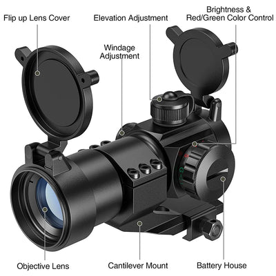 Red-Green Dot Sight Optic for 20mm Rail