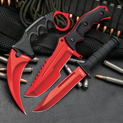 BLACK LEGION RED FURY TRIPLE KNIFE SET