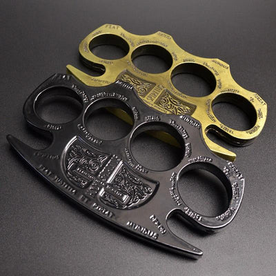 Metal four-finger fist buckle portable protective gear