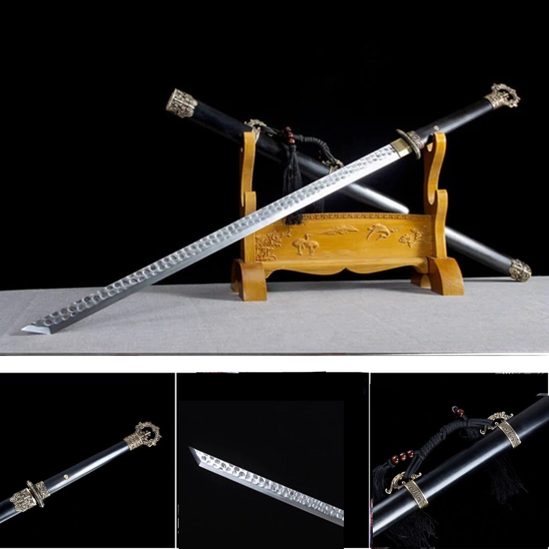 Handmade Manganese Steel Chinese Sword Cmeteoric Ink