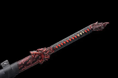 Handmade manganese steel katana red flame