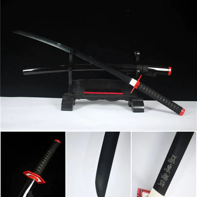 Tanjiro high carbon steel all black anime katana