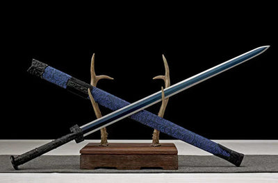 High Carbon Steel Chinese Sword Blue Scabbard