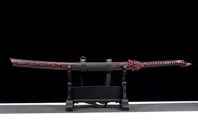 Handmade manganese steel katana red flame