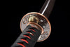 Damascus steel full tang katana red pattern