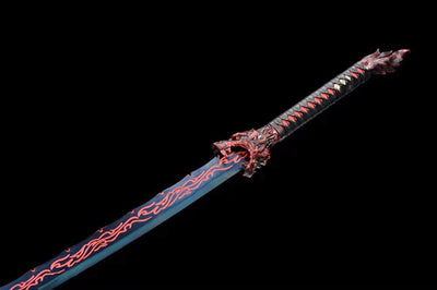 Handmade manganese steel katana red flame