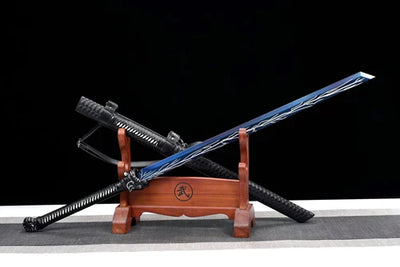 Handmade Manganese Steel Chinese Sword With Blue Pattern