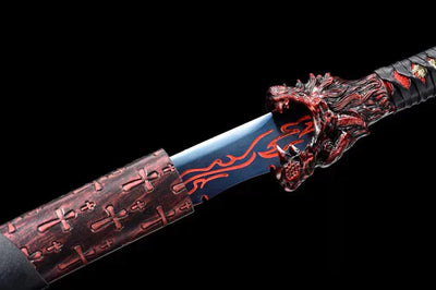 Handmade manganese steel katana red flame