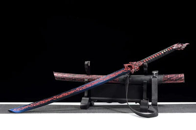 Handmade manganese steel katana red flame