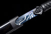 Spring steel full tang katana blue and white lines